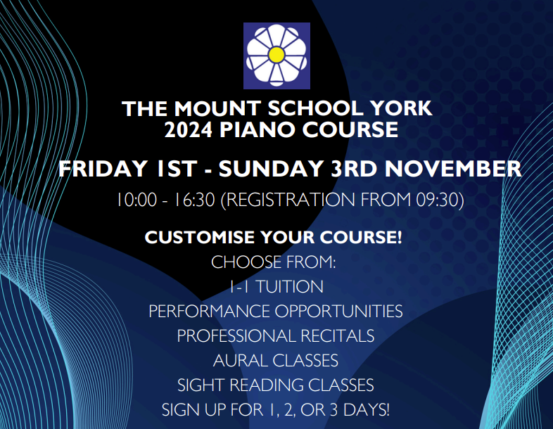 MountSchoolYork's tweet photo. Calling aspiring pianists! It’s the countdown to our amazing Mount Piano School, 1st weekend in Nov led by legends Martin Roscoe &amp; Paul Feehan + Music staff. Piano activities on our 14 Steinways. Book: https://t.co/a46L8F3S7K #thriveatthemount #liveadventurously #mountschoolyork https://t.co/SD7aGASGCL