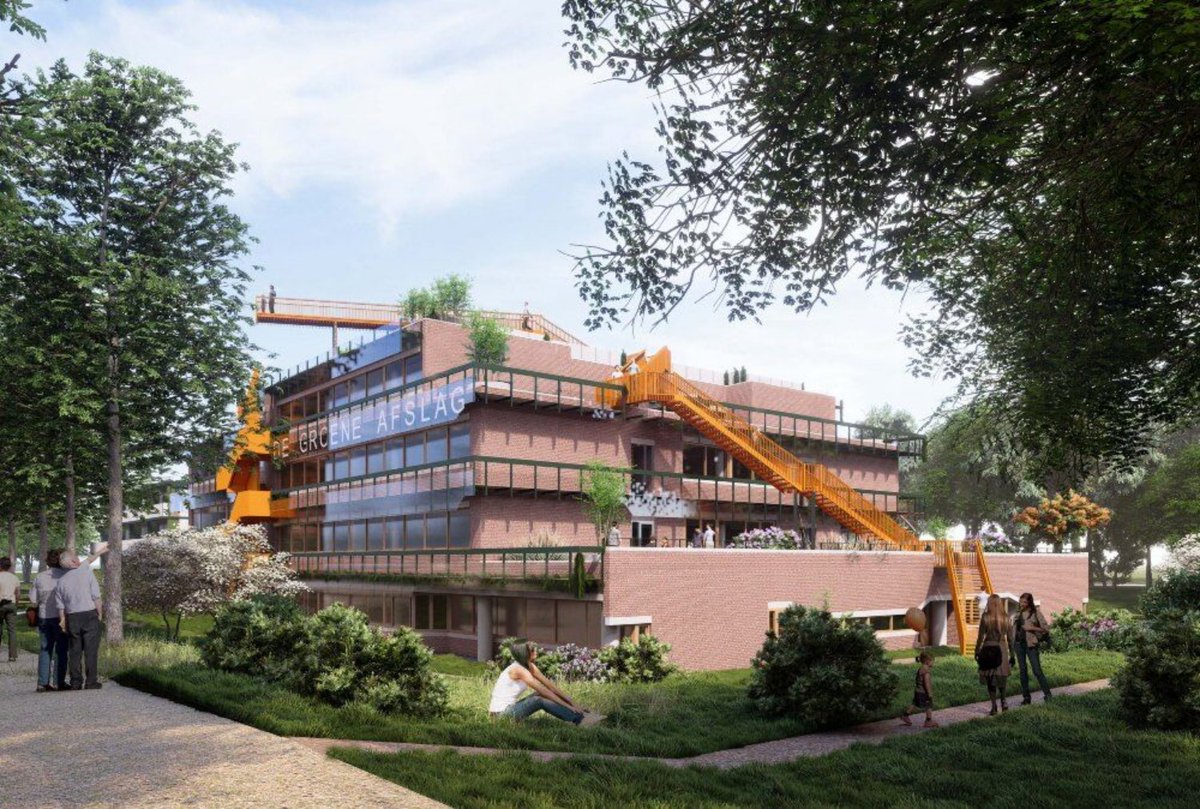 Circulair icoon wint Active House Award.

“Dit project past mooi bij Active House”. 
Active  House is een visie op het bouwen van gezonde gebouwen. Het ontwerp De Groene Afslag werd ingediend voor de internationale Active House Award 2024 en won stedebouwarchitectuur.nl/artikel/transf…