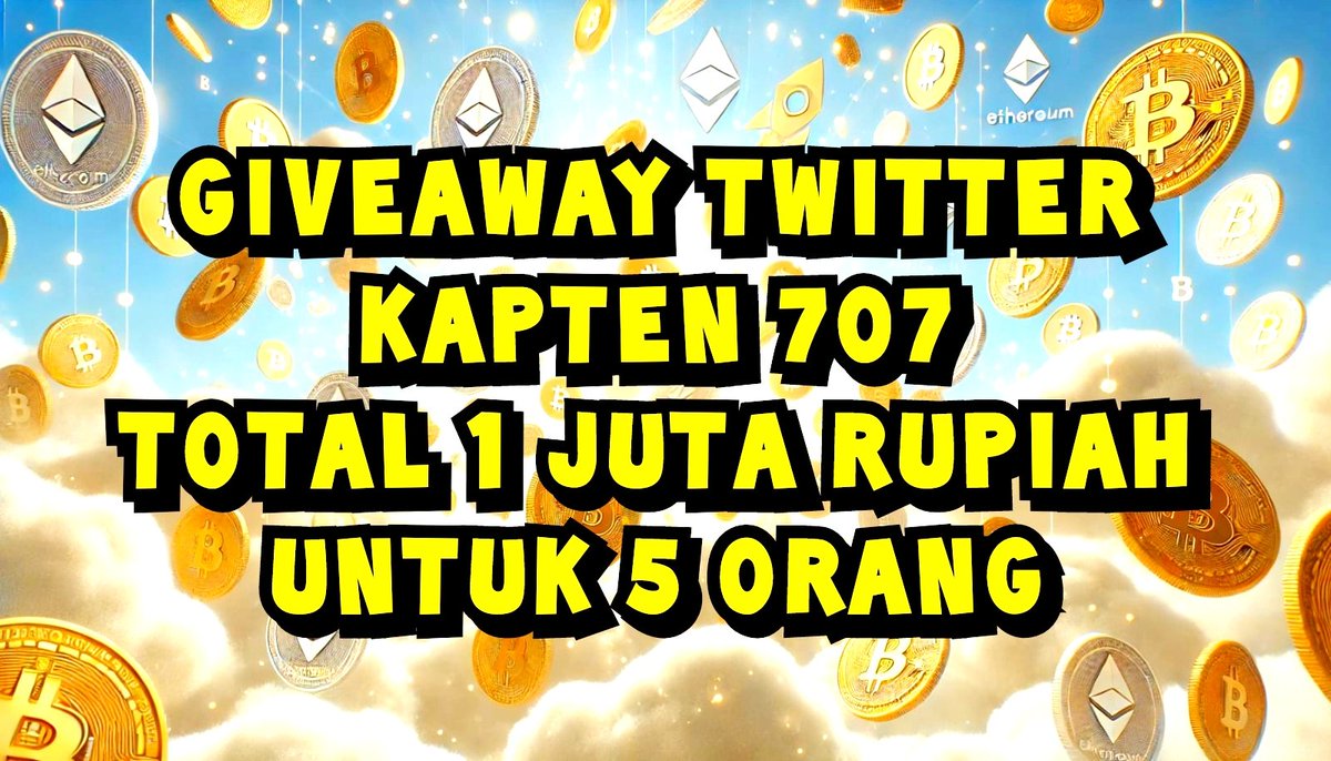 GIVEAWAY 1 JUTA RUPIAH! 👍

Saya lagi senang jadi saya mau bagi duit, total hadiah 1 juta rupiah untuk 5 orang jadi masing-masing 200 ribu rupiah dalam bentuk USDT.

Cara ikutnya cukup follow twitter saya <a href="/kaptencrypto707/">Kapten Crypto 707</a> dan <a href="/nvlneverlie/">NVL Neverlie</a>, lalu Retweet postingan ini.

Pemenang