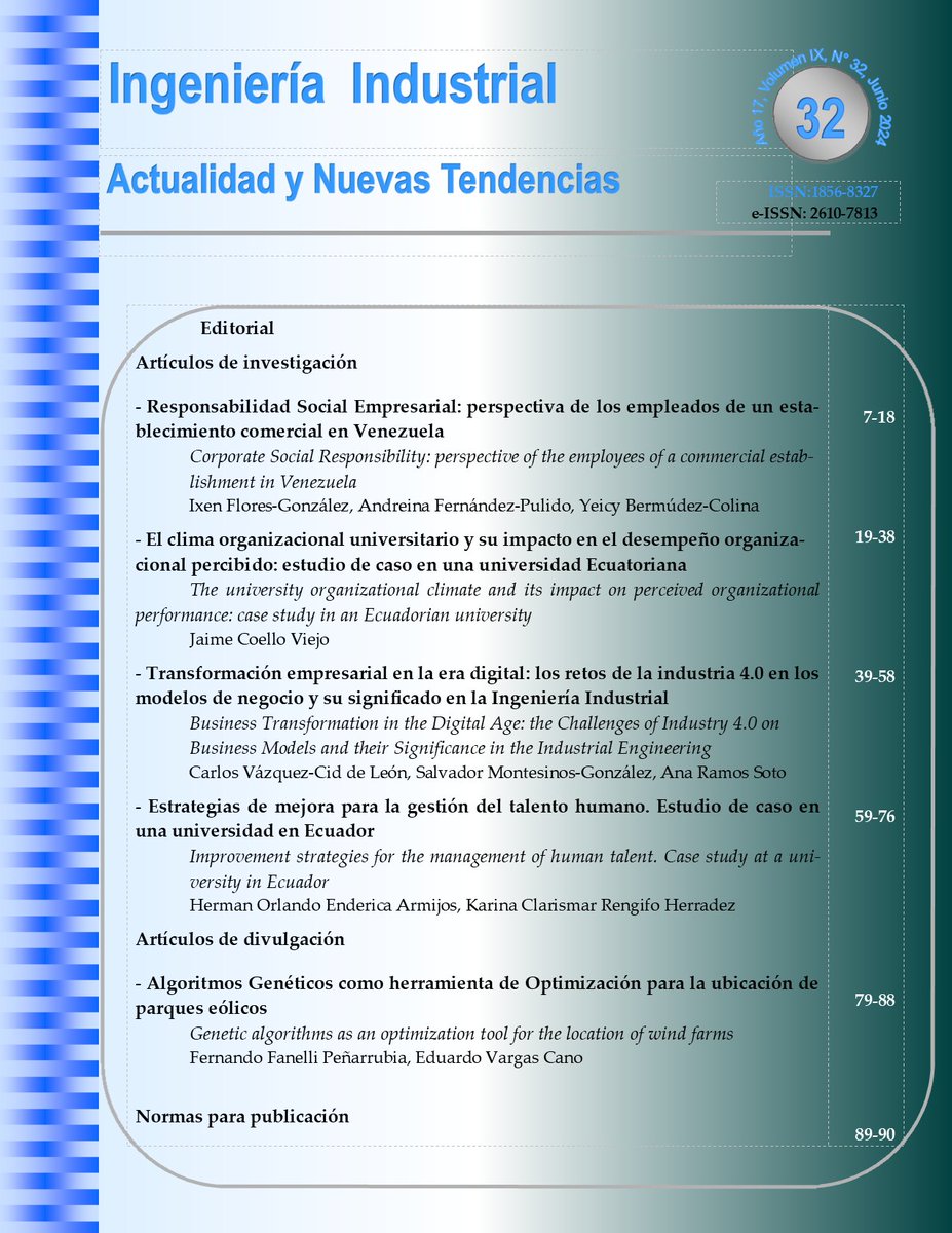 Revista Ingeniería Industrial. Actualidad y Nuevas Tendencias. Vol. 9 Número 32. Junio 2024 de la <a href="/CFIngenieriaUC/">C.F Ingenieria UC</a> <a href="/UCarabobo/">Universidad de Carabobo</a> en el Portal de revistas de <a href="/RedBiblioUC/">Red Bibliotecas UC</a>  servicio.bc.uc.edu.ve