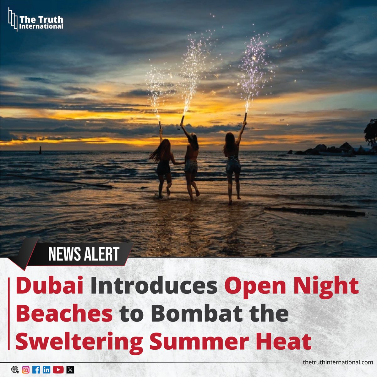 ttimagazine's tweet image. Dubai introduces open night beaches to combat the sweltering summer heat

For Detail
thetruthinternational.com/entertainment/…

#dubai #summer #sweltering #bombat #heat #beaches #night #tti #thetruthinternational #ttimagazine
