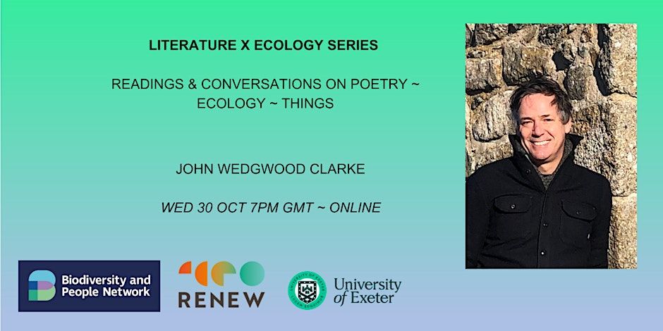 Don't forget our poetry date! Join poets @jwedgwoodclarke &amp; Lucy Mercer to discuss John's book, 'Red River', #ecology &amp; #ecological #poetics. Join this final Literature x Ecology Series of conversations with leading #poets on Oct 30th, 7-8pm online, free.

buff.ly/4dHlZEB
