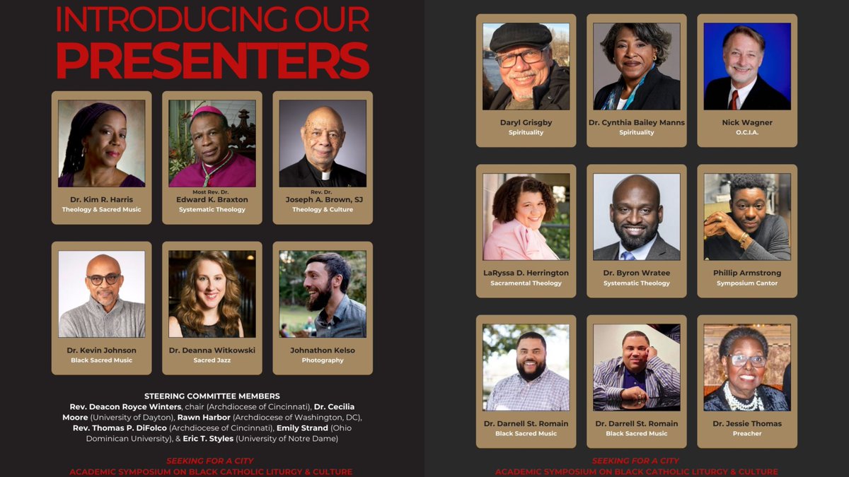 The full speakers list is out for the Nov. Black Catholic academic symposium in Ohio, celebrating the 40th anniversary of the Black Catholic bishops' letter "What We Have Seen and Heard" and the 20th death anniversary of the liturgist Fr Clarence Rivers. blackcatholicmessenger.org/speakers-revea…