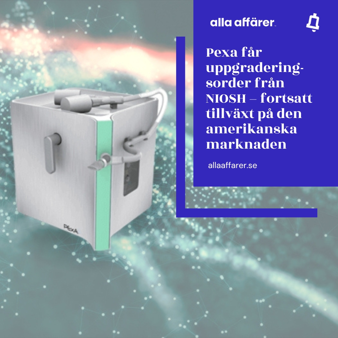 AllaAffarer_'s tweet image. Medicinteknikbolaget Pexa har säkrat en uppgraderingsorder från den amerikanska federala myndigheten NIOSH till ett värde av 190 000 kronor.

Läs hela artikeln här:

🔗 allaaffarer.se/pexa-far-uppgr…

#AllaAffärer #Pexa #Investeringar #Medicinteknik #Aktier #Företagsnyheter #Tillväxt