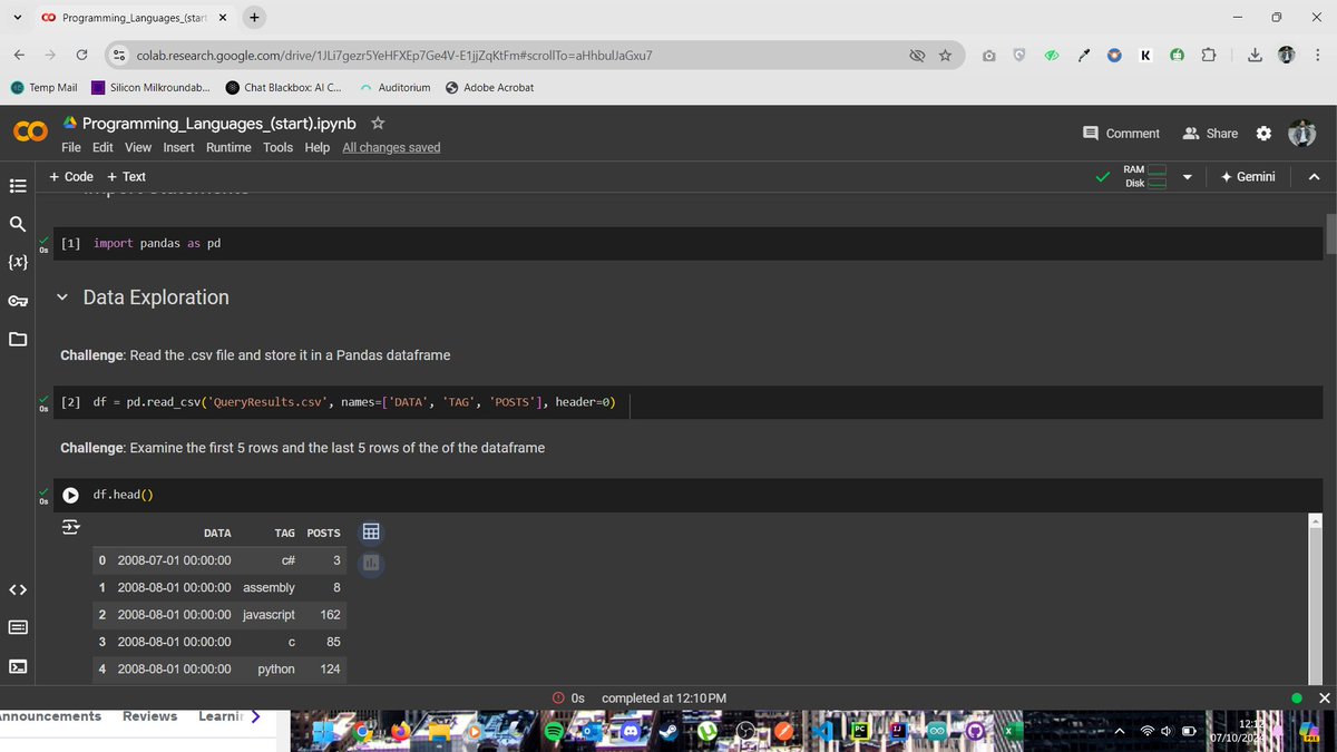 SamShawon's tweet photo. Day 73 of #100DaysOfCode #Python #Pandas #Data #DataScience #DataExploration #Google #Visualization #Matplotlib 

Data visualisation with Matplotlib.

Keep learning..... https://t.co/B2ajBus1XW