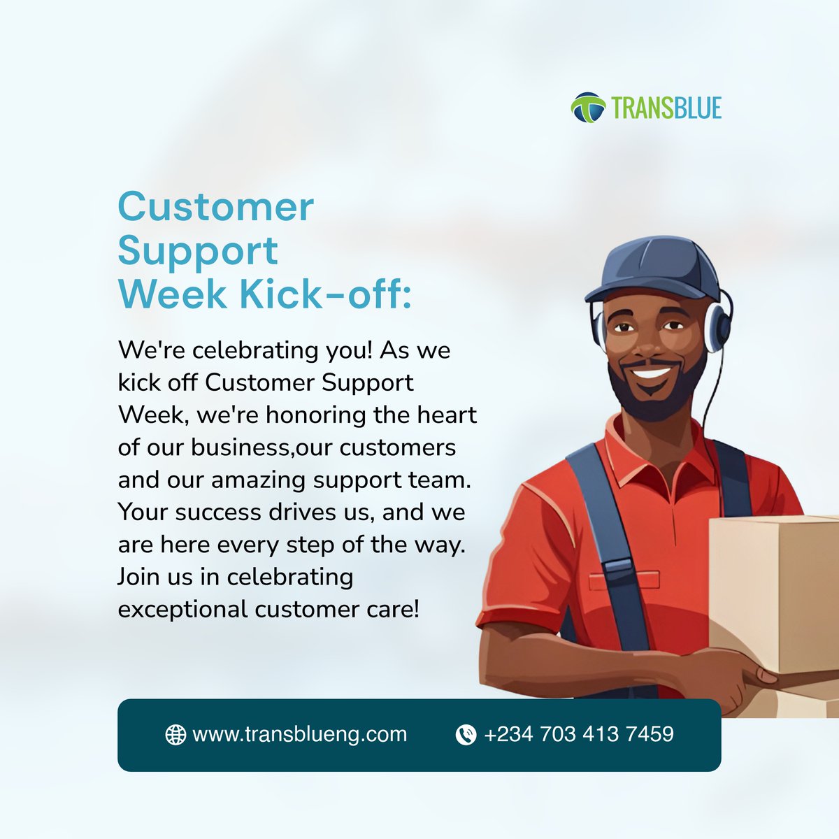 transblueng's tweet image. Have a favorite customer support experience? Share it in the comments below!
#CustomerSupportWeek #SupportHeroes #SeamlessService #WeAreHereForYou #LogisticsExperts #Transblue