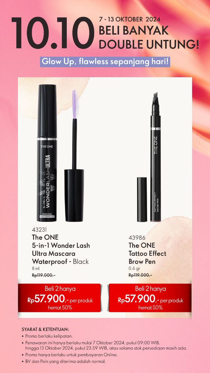 kennyshop39's tweet image. SEMURAH INI MASA DILEWATIN? 

Ayo belanja smart, karena BELI BANYAK DOUBLE UNTUNG!  

Potongan hingga 60% untuk produk-produk kecantikan favoritmu!  Promo berlaku mulai 7 Oktober 2024  pukul 09.00 wib hingga 13 Oktober 2024, pukul 23.59 WIB 
#promo1010