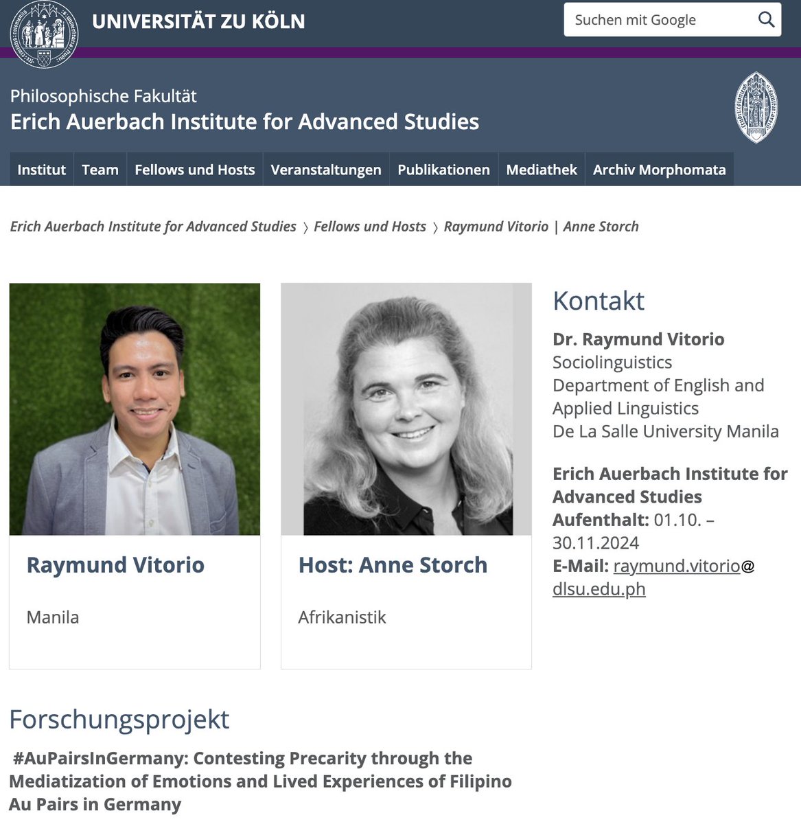 Arrived in Köln today! Very excited to join <a href="/EAI_Cologne/">Erich Auerbach Institute for Advanced Studies</a>  at <a href="/UniCologne/">Universität zu Köln</a> as a Senior Fellow for two months! And very excited to work with Anne Storch! Let's see if my A2 German gets me anywhere! 😅🇩🇪 Germany has been so kind to me; I'm very grateful! …erbach-institut.phil-fak.uni-koeln.de/fellows-und-ho…