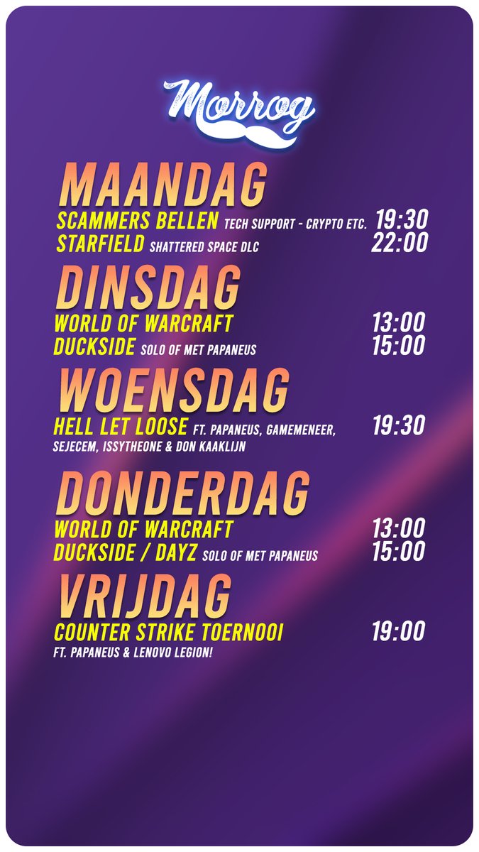 Wat een heerlijke planning weer