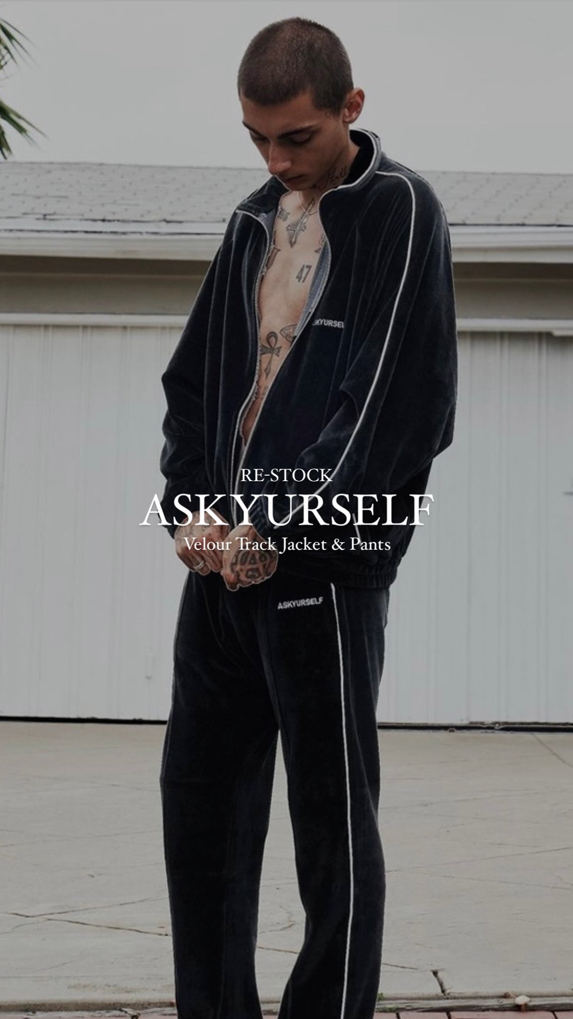 美品 askyurself アスクユアセルフ ベロア トラック セットアップ M 美品 askyurself アスクユアセルフ ベロア トラック