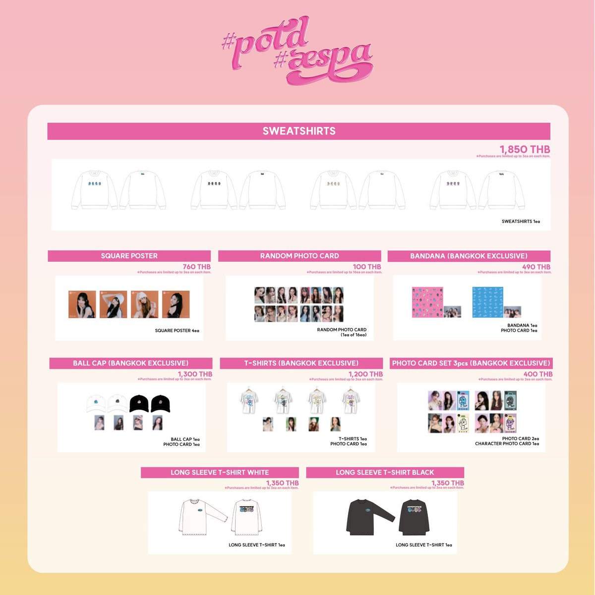ph go pasabuy | AESPA - POTD BANGKOK Exhibition ❀

✧ starts at 399 php ~ all-in prices ☆
✧ erishoppeph.shoplineapp.com/categories/pre…
✧ cut off / doo: october 25
✧ dop: min. dp of 50% until october 25 (will only secure once dp is paid)
✧ rem. balance on november 15
✧ mop: gcash | bdo | maya