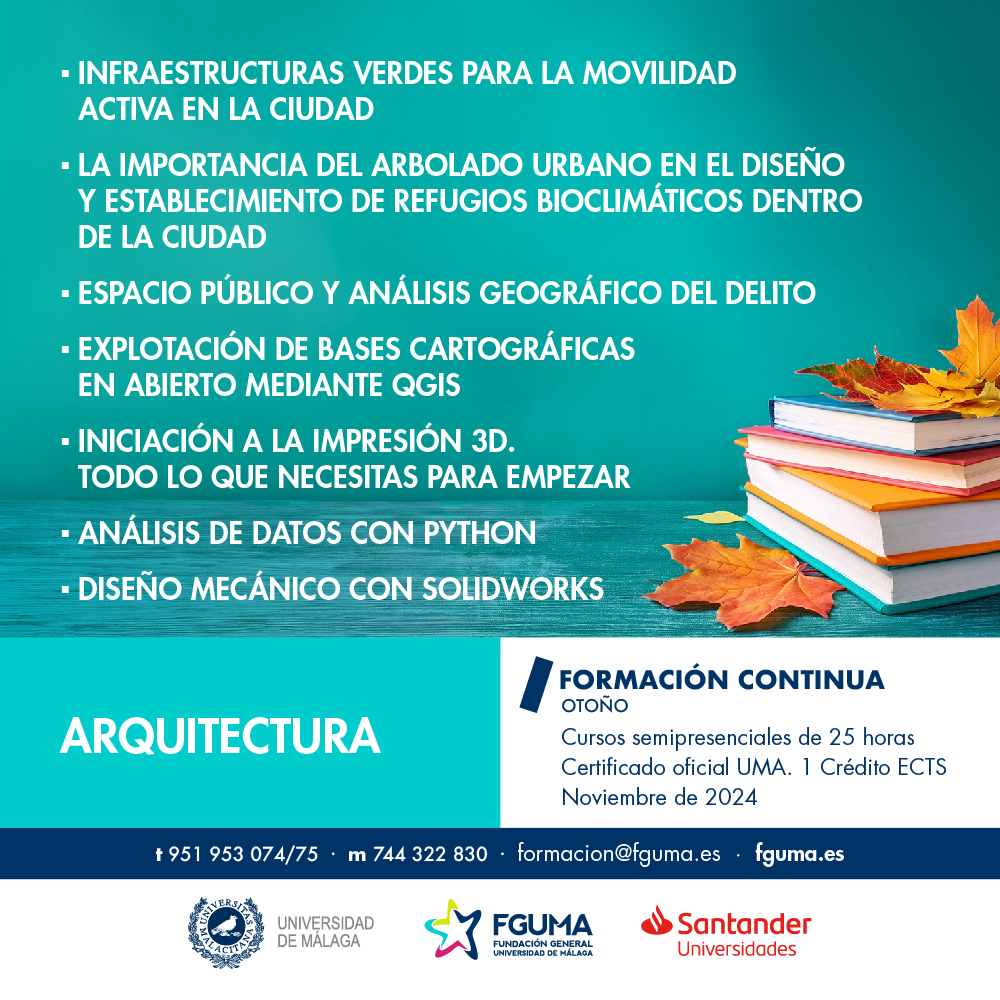 fguma's tweet photo. Amplía conocimientos y CV con Cursos #otoñoFGUMA🍁

Expande horizontes, obtén nuevas habilidades y explora nuevas áreas de interés🔭

🕛25 horas semipresenciales
🎓1 ECTS y certificado @infouma

Echa un ojo al catálogo completo 📚 Tenemos hasta 35 cursos https://t.co/wCty5ZHiZ1 https://t.co/Re372jR4MI