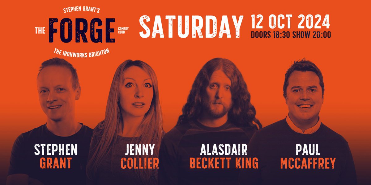 The South’s Best Comedy Venue 2024 (Chortle) - 
bring you; 

Paul McCaffrey
Alasdair Beckett King
Jenny Collier
MC Stephen Grant

“With three absolutely hilarious comics and unarguably the best, most experienced MC in the business how could anyone not enjoy the night?" (review)