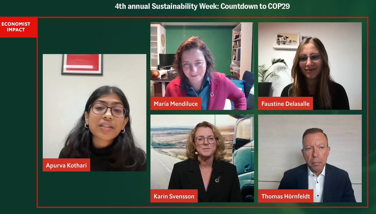 María Mendiluce (@mendiluce) on Twitter photo Decarbonizing hard-to-abate sector means:
⚡️3x #renewables & 2x energy efficiency
🤝Remove policy barriers via responsible policy engagement
💵Carbon pricing
📗Green public procurement
📍<a href="/EconomistEvents/">Economist Impact events</a> Countdown to COP29
Register: econimpact.co/CC
#EconSustainability Decarbonizing hard-to-abate sector means:
⚡️3x #renewables & 2x energy efficiency
🤝Remove policy barriers via responsible policy engagement
💵Carbon pricing
📗Green public procurement
📍<a href="/EconomistEvents/">Economist Impact events</a> Countdown to COP29
Register: econimpact.co/CC
#EconSustainability