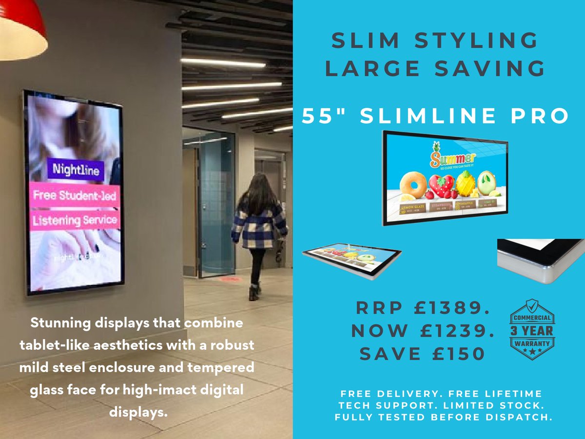 #flashsale #digitaladvertising #screens #save £150 today midwestdisplays.co.uk/products/55-sl…