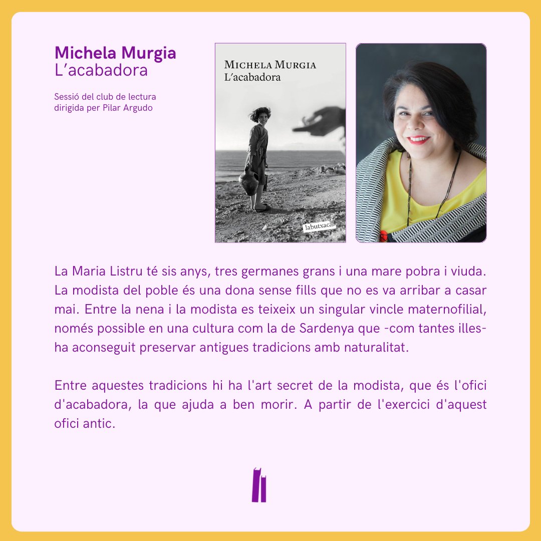 Nollegiu's tweet photo. Torna al Clot el club de lectura dirigit per @Pilar_Argudo amb una sessió el 24 d'octubre dedicada a L'ACABADORA de l'enyorada Michela Murgia. Ja us podeu inscriure i també tenim ja disponibles els llibres en català i castellà! https://t.co/4JMuelbYZL https://t.co/tDGdpVrPb3