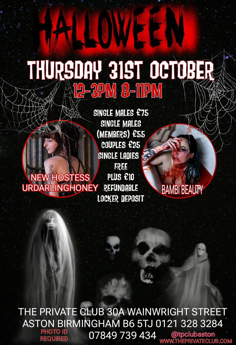 ThePrivateClub (@tpclubaston) on Twitter photo Join us this Halloween for some spooky sexy fun with <a href="/Bambi_beauty1/">Bambi Brat 🔞 certified</a> and <a href="/urdarlinghoney/">~ Your Darling Honey</a>!
Get your freak on with our two hot and horny hostesses!
Call 07849 739 434 or 0121 328 3284 to Join the party!
theprivateclub.com/party-bookings…
<a href="/privatetodger/">#PrivateTodger</a> <a href="/SuzannahPrivate/">Suzannah#PrivateClub</a> Join us this Halloween for some spooky sexy fun with <a href="/Bambi_beauty1/">Bambi Brat 🔞 certified</a> and <a href="/urdarlinghoney/">~ Your Darling Honey</a>!
Get your freak on with our two hot and horny hostesses!
Call 07849 739 434 or 0121 328 3284 to Join the party!
theprivateclub.com/party-bookings…
<a href="/privatetodger/">#PrivateTodger</a> <a href="/SuzannahPrivate/">Suzannah#PrivateClub</a>