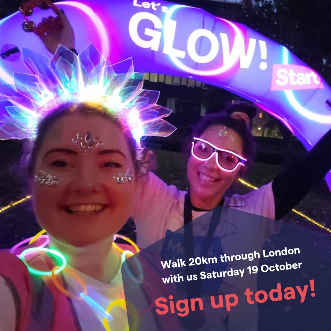 mentalhealthuk's tweet photo. It was great to see everyone GLOW and speak about their mental health in Birmingham and Edinburgh.

We're excited for the next 20km night walk in London on 19 Oct.

Find out more and sign up 👉 https://t.co/5q8OGIBJm4 https://t.co/QxIkZYliuV