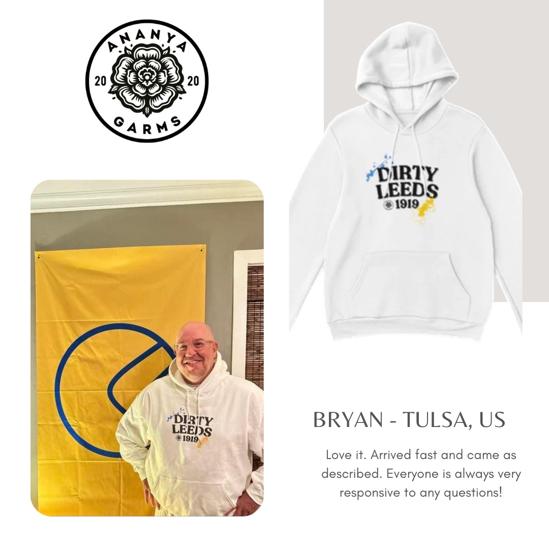 AnanyaGarms's tweet photo. Bryan wearing our Dirty Leeds Paint Splatter Hoodie in the States 🇺🇸. 
Grab yours at https://t.co/ygByfT7ZBi

#lufc #mot #leedsunited #leedslife #alaw #mot #ananyagarms https://t.co/X9J1tpzway