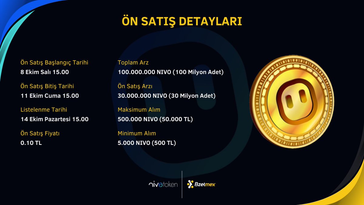 🚀 NivoToken Ön Satış Başlıyor! 🚀

Daha fazla bilgi için 👉nivotoken.com

#NivoToken #ÖnSatış #Bzetmex