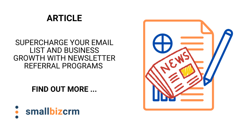 SmallBizCRM's tweet photo. Referral programs = higher engagement! Discover how your subscribers can grow your email list through word-of-mouth with @ConvertKit π https://t.co/Pab2zBGOi9 #EmailMarketing #ReferralPrograms #MarketingStrategy https://t.co/xkcA3qvv4x