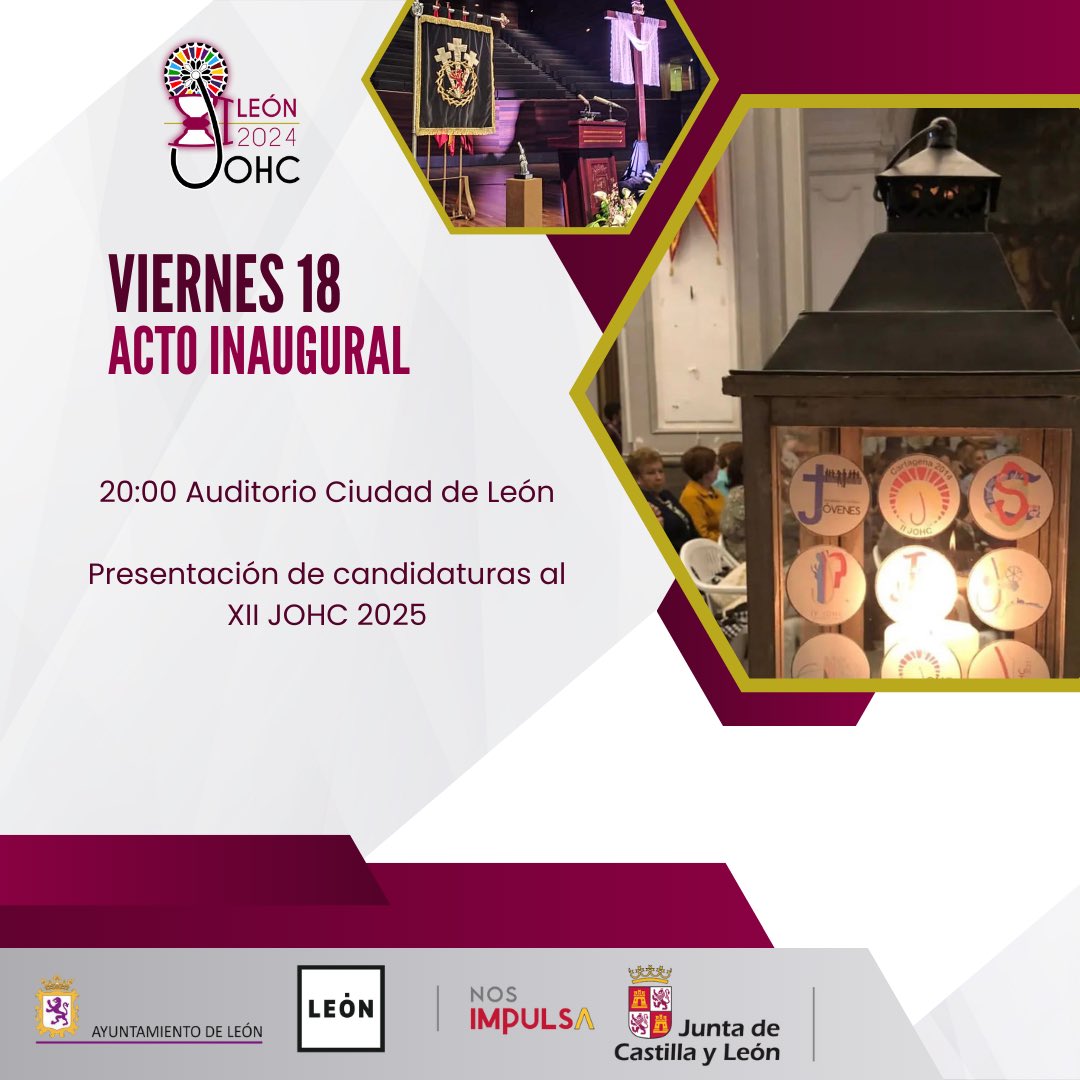 ACTOS JOHC

En 10 días comienza el XI Encuentro JOHC León, hoy os traemos otro de sus actos principales.

ACTO INAUGURAL a las 20:00 en el Auditorio Ciudad de León.
Presentación de candidaturas al XII JOHC 2025

#tomadtodosdeel #johcleon #jovenespapones #encuentrojohc #juventud