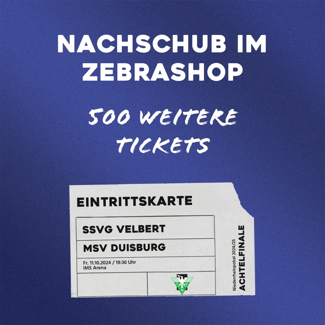 MSVDuisburg's tweet photo. 🚂 🚗 🗺️ Good news for the #MSV-Auswärtsfahrer: Im #ZebraShop ist ein weiteres Ticketkontingent für #SSVGMSV angekommen.
Preise & Öffnungszeiten des #ZebraShops an der schauinsland-reisen-arena findet ihr in unseren Ticket-Infos 👉 https://t.co/4KqrZ2SRis
#MSVereint https://t.co/cFzqfXQwCn