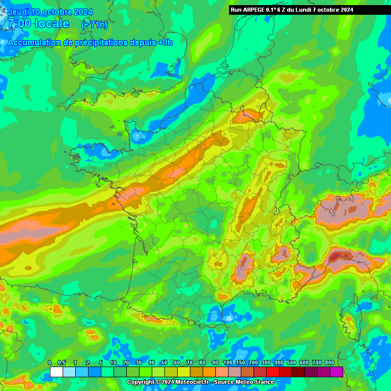 Ce n'est pas le vent qu'il va falloir surveiller en #Bretagne avec le passage de l'ex #OuraganKirk mais bien les cumuls de pluie. On attend potentiellement des cumuls au delà de 100mm sur la journée de mercredi sur le Sud de la région.