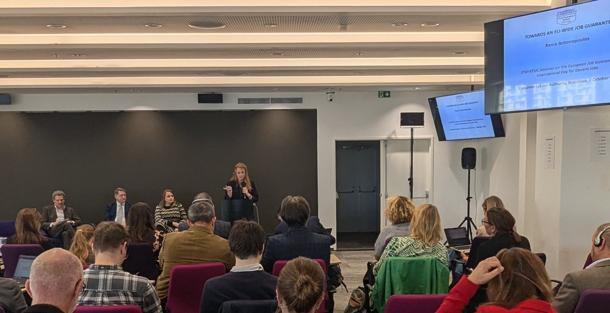 LisaWilsonNERI's tweet image. Delighted to be in Bratislava @EuropeanLabourAuthority today with colleagues from @ETUI and @etuc_ces on this  #WorldDayforDecentWork to discuss how to deliver high quality, sustainable jobs.
