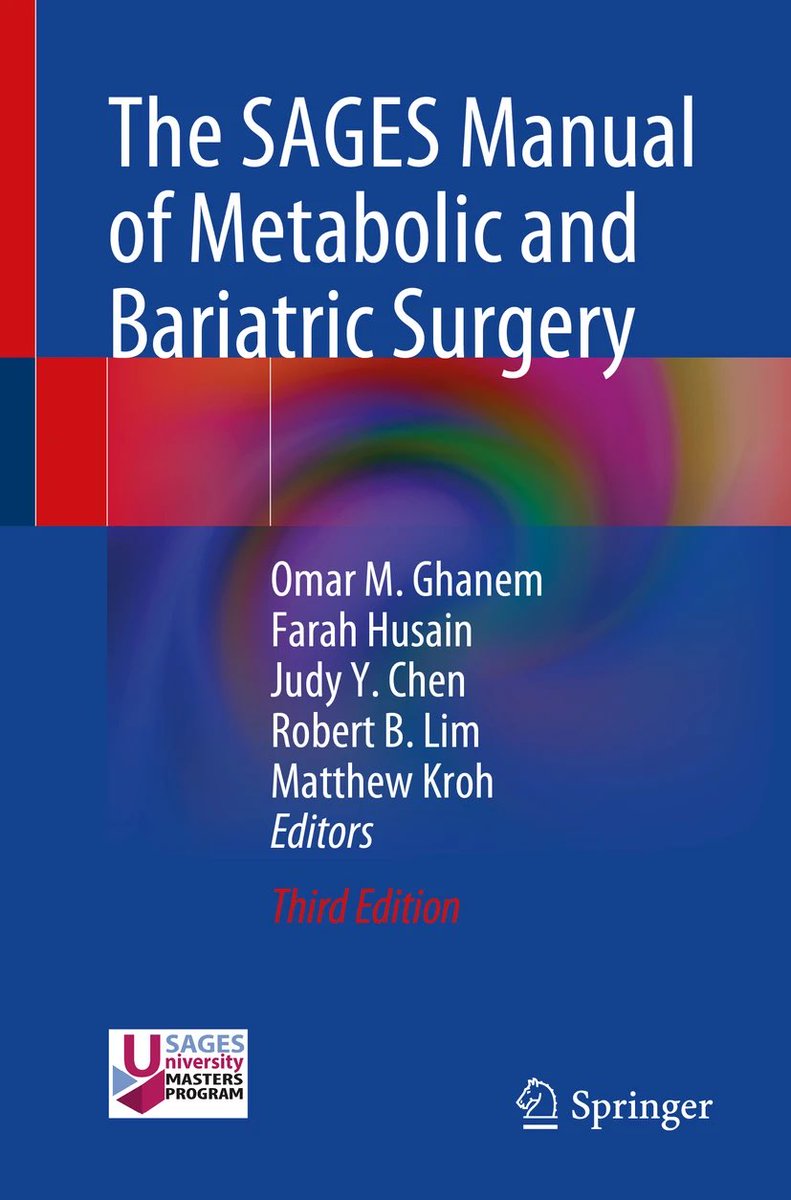 The SAGES Manual of #Metabolic and #Bariatric Surgery📘will be published in December 2024 (preorders 💻 available now)

We attempted to cover all the possible topics, pathologies &amp; techniques🪡🤖

More than 150 authors including patient’s perspective 👩🏽👨🏻‍💼

link.springer.com/book/978303172…