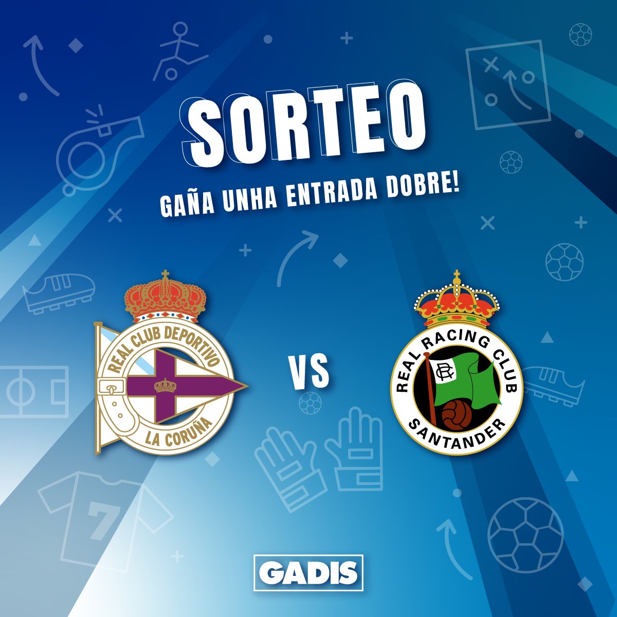 🍍 #SORTEO 🍍 Queres unha ENTRADA DOBRE para o @rcdeportivo e o <a href="/realracingclub/">Real Racing Club</a> do próximo 24 de outubro? Participa no noso sorteo:
1️⃣ Sigue a <a href="/gadis/">Gadis</a> 🙌.
2️⃣ Fai RT a este chío 🔄.

Participa ata o 14/10!

Bases: gadis.es/sorteos