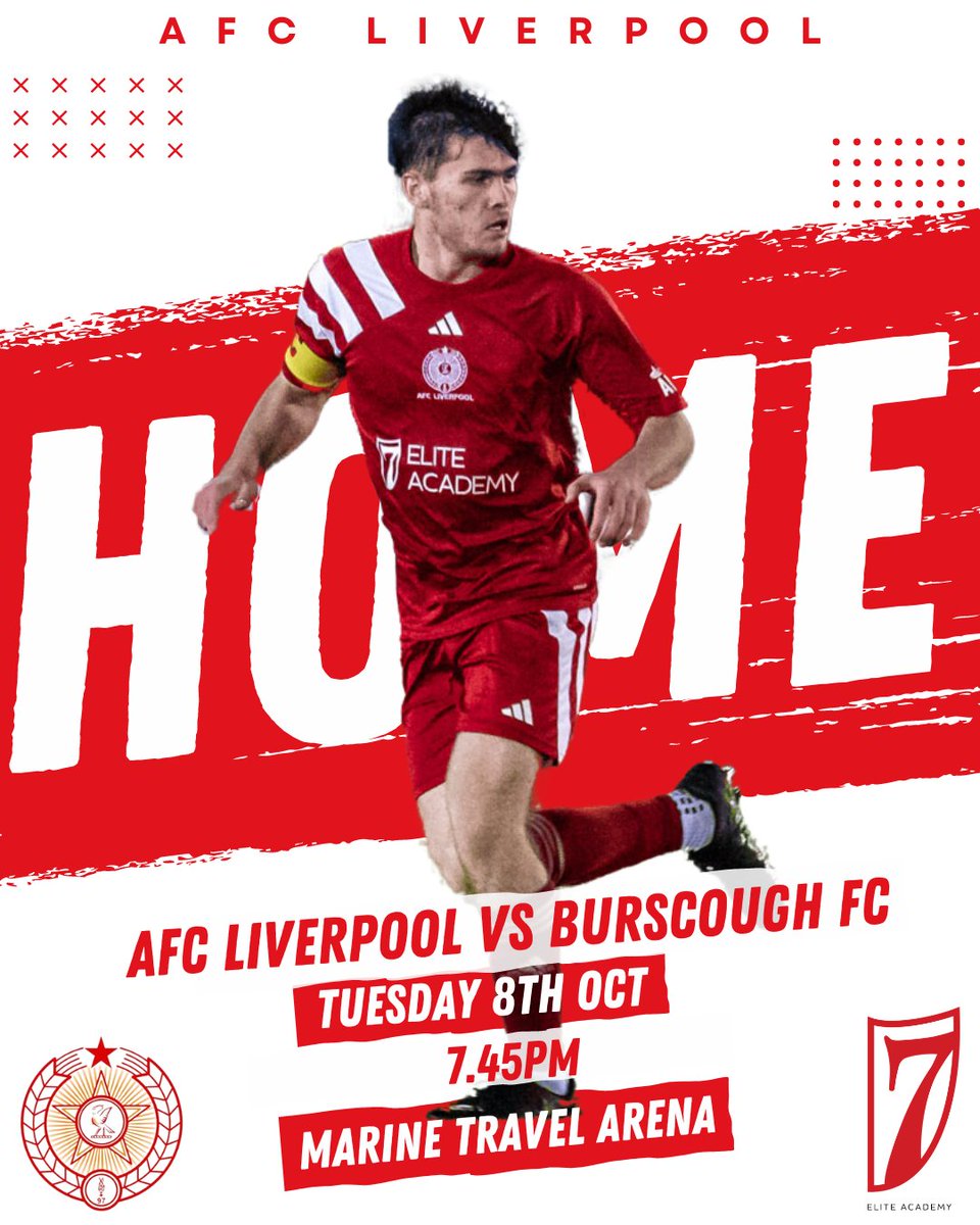 TOMORROW NIGHT!
Come down to cheer on the Reds!
🗓️ Tues 08/10/24
Vs <a href="/BurscoughFC1946/">Burscough FC</a>
⏰ 7.45pm
🏆 <a href="/nwcfl/">The NWCFL ⚽️</a>
🏟 Marine Travel Arena
🚗 L23 3AS
💷 £7 adult, £4 concession, £2 u18s
Cash or Card.
UTNLR! 🔴⚽👊

Club Sponsors:
<a href="/7EliteAcademyUK/">7 Elite Academy - United Kingdom</a>
IDR Steel Logistics
CLTimberkits
<a href="/Rwslpool/">RWS Printing & Embroidery</a>