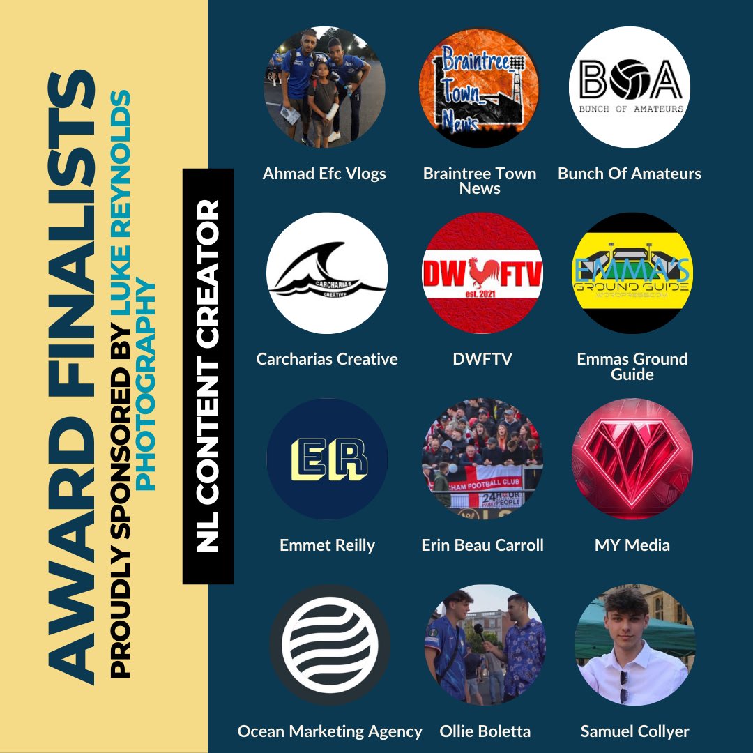OCEAN Marketing Agency (@oceanmm22) on Twitter photo Feeling grateful to be nominated for <a href="/NL_Bible/">Non League Bible</a> Non League Content Creator alongside some amazing content creators .
You can vote for me here: nonleaguebible.weebly.com/awards.html
🙏🙏 Feeling grateful to be nominated for <a href="/NL_Bible/">Non League Bible</a> Non League Content Creator alongside some amazing content creators .
You can vote for me here: nonleaguebible.weebly.com/awards.html
🙏🙏
