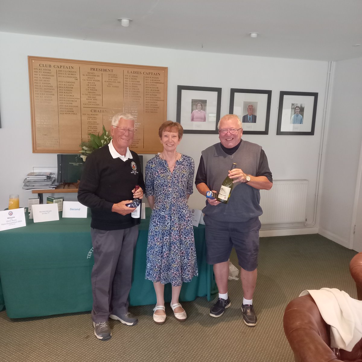 TenterdenGolf's tweet photo. Chris Avery Trophy Results:
1st Alan Harman &amp; John Scudder-45 pts
2nd Tony Smith &amp; Steve Bulless-44 pts
3rd Mike Rowe &amp; Brett Lanham-43 pts
Nearest the pin-John Carter
Longest drive-Richard Mills

Thank you to Chris' wife Judy for sponsoring the event
#tenterdengolf #golf #golfer https://t.co/Nw5qedxfmy