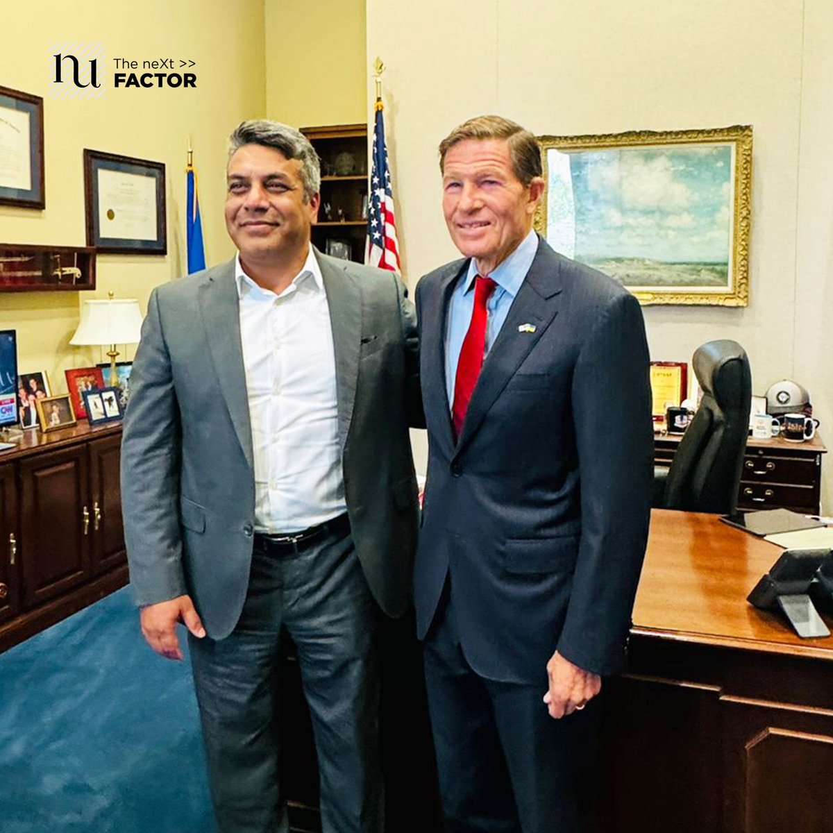 NajamUsmani6's tweet photo. Spent a memorable afternoon with Senator Richard Blumenthal of Connecticut who won the previous elections with an overwhelming majority. Such a pleasant and knowledgeable personality! Thank you for your service @senblumenthal https://t.co/dYXsHzOesg
