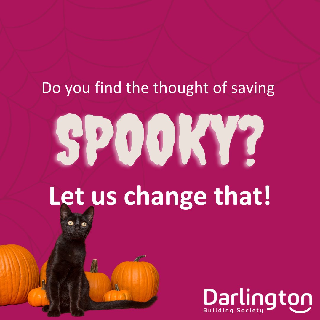 🎃Spooky season is upon us🎃
But starting your savings journey shouldn't feel scary!

With a range of saving accounts for different needs, and our helpful colleagues on hand, let us show you that saving isn't as scary as it seems!👻

Read our blog here: darlington.co.uk/blogs/how-to-s…