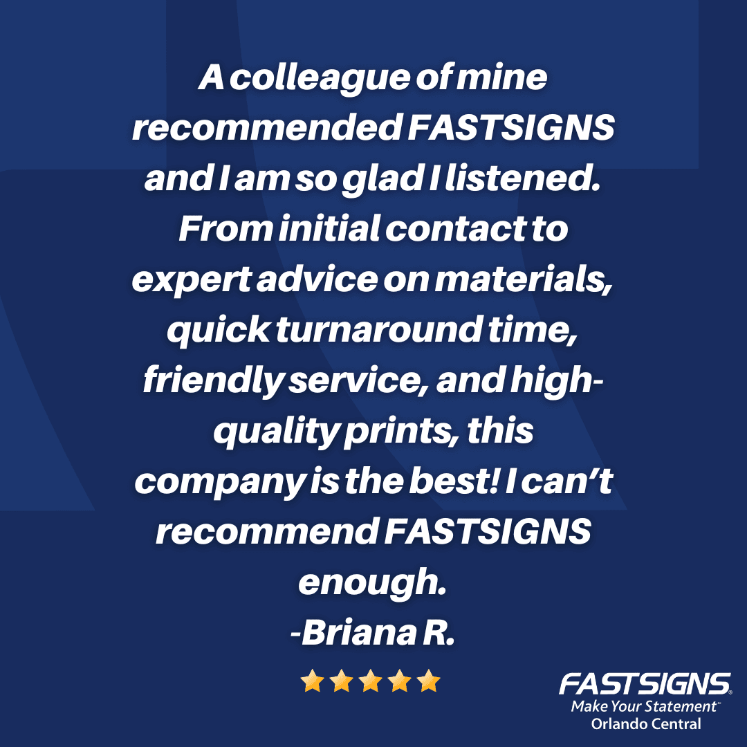 FastsignsOrland's tweet image. Your review truly means a great deal to us. We are grateful for your trust and support and look forward to many more opportunities to serve you.

#fastsigns #fastsignsdidit #realreviews #customerservice #dreamteam #signs #shoplocalorlando #orlandosmallbusiness