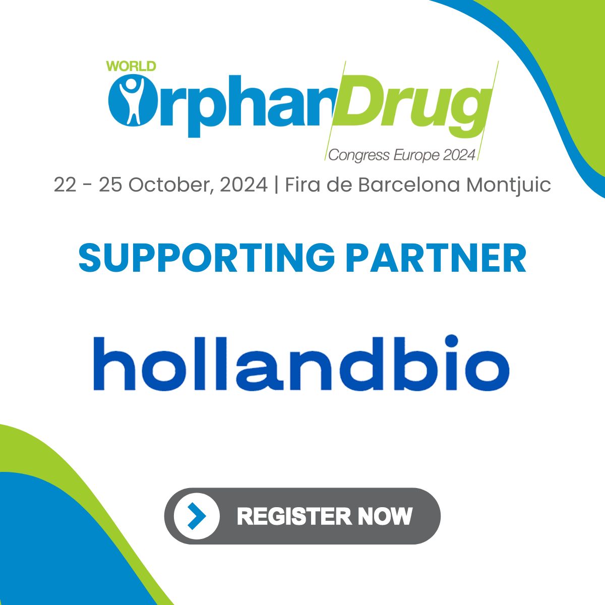 orphan_drugs's tweet photo. We are excited to share that @hollandbio is returning to #WorldOrphanDrugCongress as a supporting partner 🤝

To attend this year's event, register now with tickets from €495! ➡️ https://t.co/zjK1Yw6ct7

🗓️ 22-25 October 2024 | Fira de Barcelona Montjuic https://t.co/8hZksi8dqO