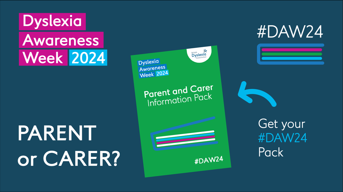 Our interactive pack has been designed for parents and carers of dyslexic children and those who think that their child might be dyslexic. Find information on the signs of dyslexia, how to talk to a child about dyslexia and hints and tips for support: bit.ly/3B6JRnG