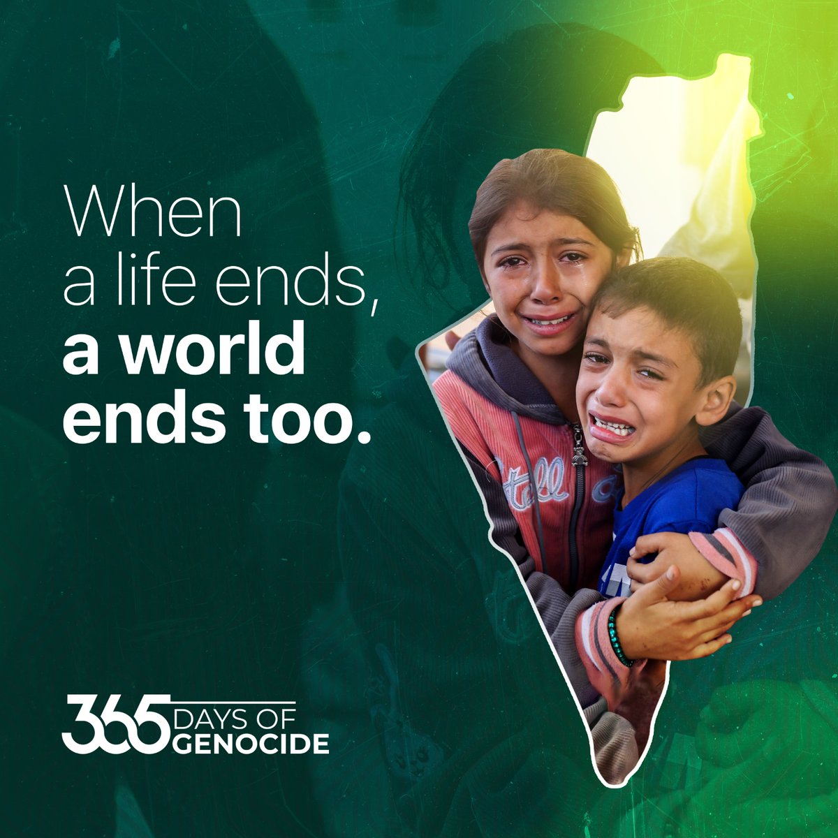 Nearly 42 thousand people lost their lives in Gaza in 365 days. Every loss will remain a deep wound in the conscience of humanity.

#1YearOfGenocide
#Soykırımın365Günü
#365DaysOfGenocide