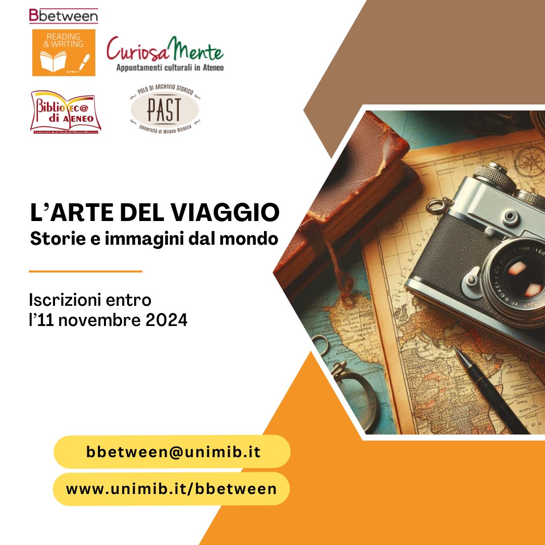 Bbetween Unimib (@bbetween_unimib) on Twitter photo 10 appuntamenti in <a href="/unimib/">Università degli Studi di Milano-Bicocca</a> dedicati al tema del #viaggio, per “esplorare” il mondo attraverso le voci, i racconti e le immagini di viaggiatori di epoche diverse, ma anche per parlare di tradizioni, storia e attualità. Percorso gratuito e aperto a tutti. 👇
unimib.it/eventi/arte-de… 10 appuntamenti in <a href="/unimib/">Università degli Studi di Milano-Bicocca</a> dedicati al tema del #viaggio, per “esplorare” il mondo attraverso le voci, i racconti e le immagini di viaggiatori di epoche diverse, ma anche per parlare di tradizioni, storia e attualità. Percorso gratuito e aperto a tutti. 👇
unimib.it/eventi/arte-de…