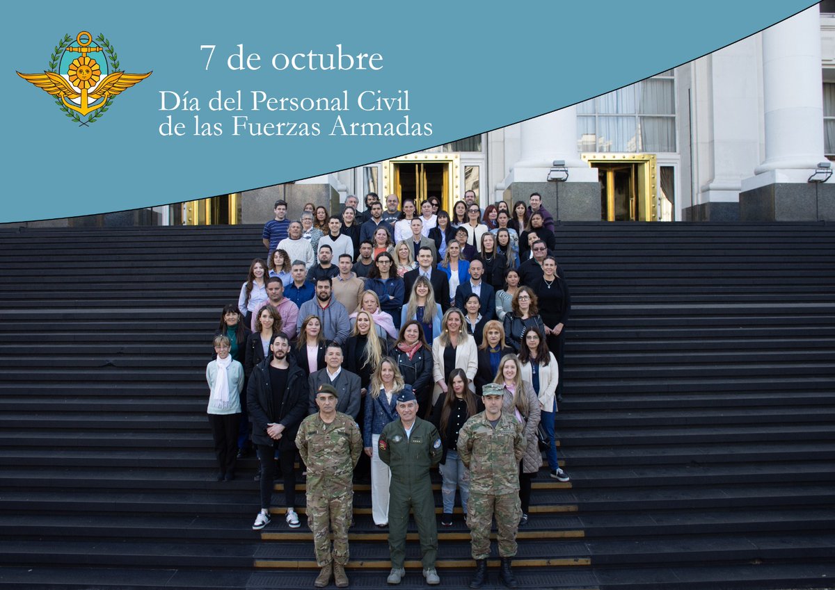 EMCFFAA_Arg's tweet photo. #HOY Hoy es el Día del Personal Civil de las Fuerzas Armadas; desde diferentes cumple sus tareas con esmero, responsabilidad y compromiso siendo un  apoyo importante para la conducción.

¡Feliz Día!

#PersonalCivil
#EstadoMayorConjunto
#FuerzasArmadas https://t.co/KKerDI9m9k