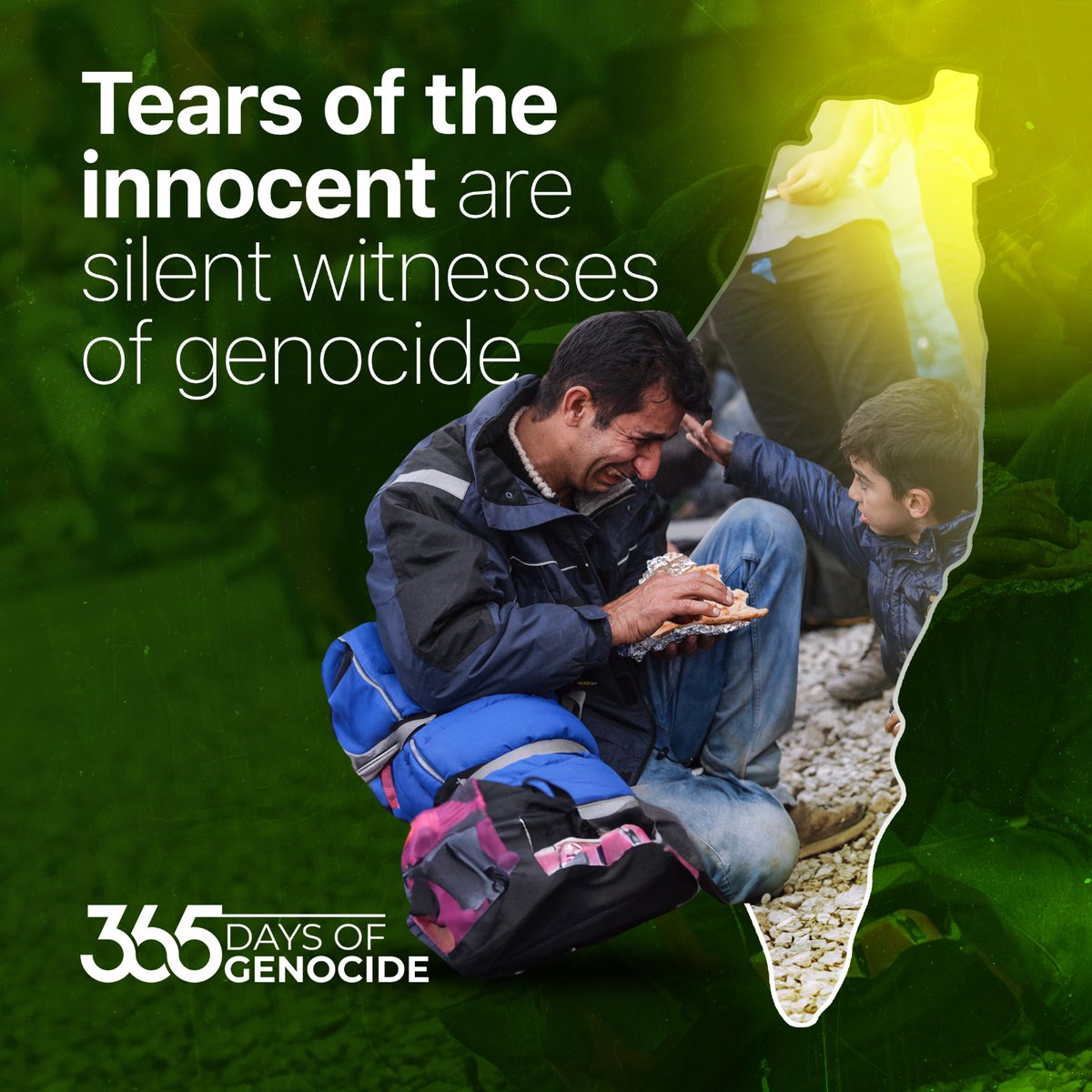 Masum Filistinliler, 365 gündür işgalci İsrail'in acımasız saldırıları altında soykırıma uğruyor, dünya ise sessizce izliyor.

#1YearOfGenocide
#Soykırımın365Günü
#365DaysOfGenocide