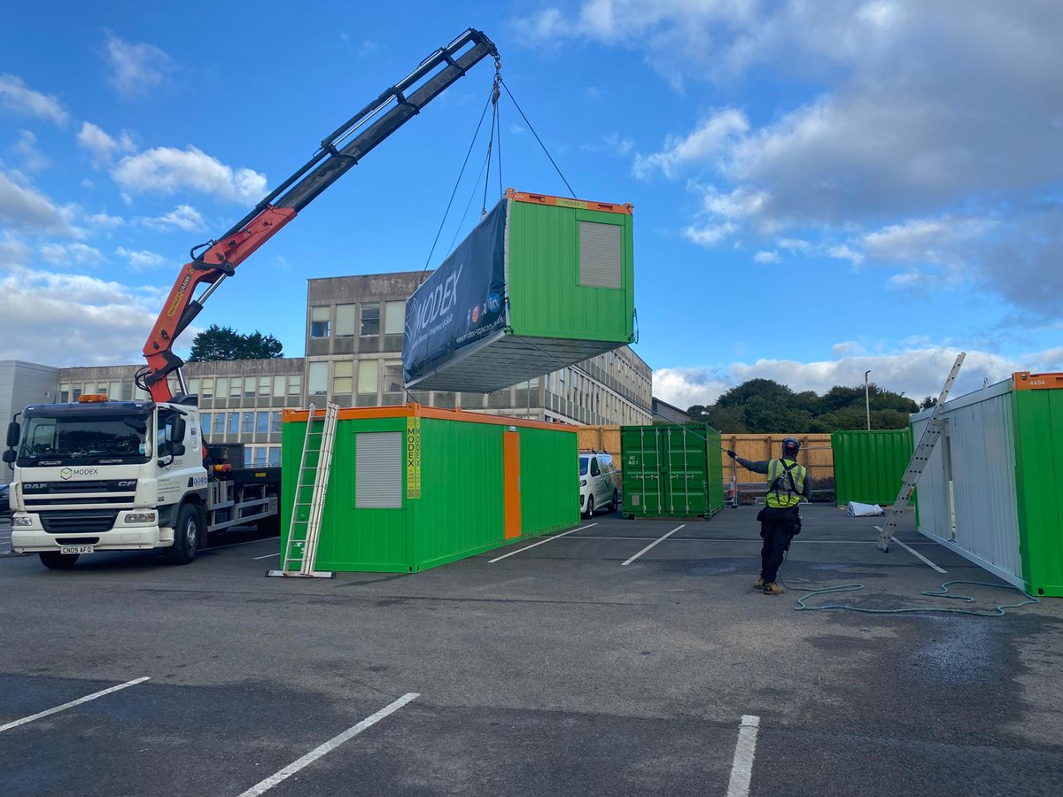 modex_spaces's tweet image. 14 bay Modular Building successfully delivered and installed in St Austell, Cornwall for a returning Client of ours.
#modularbuilding