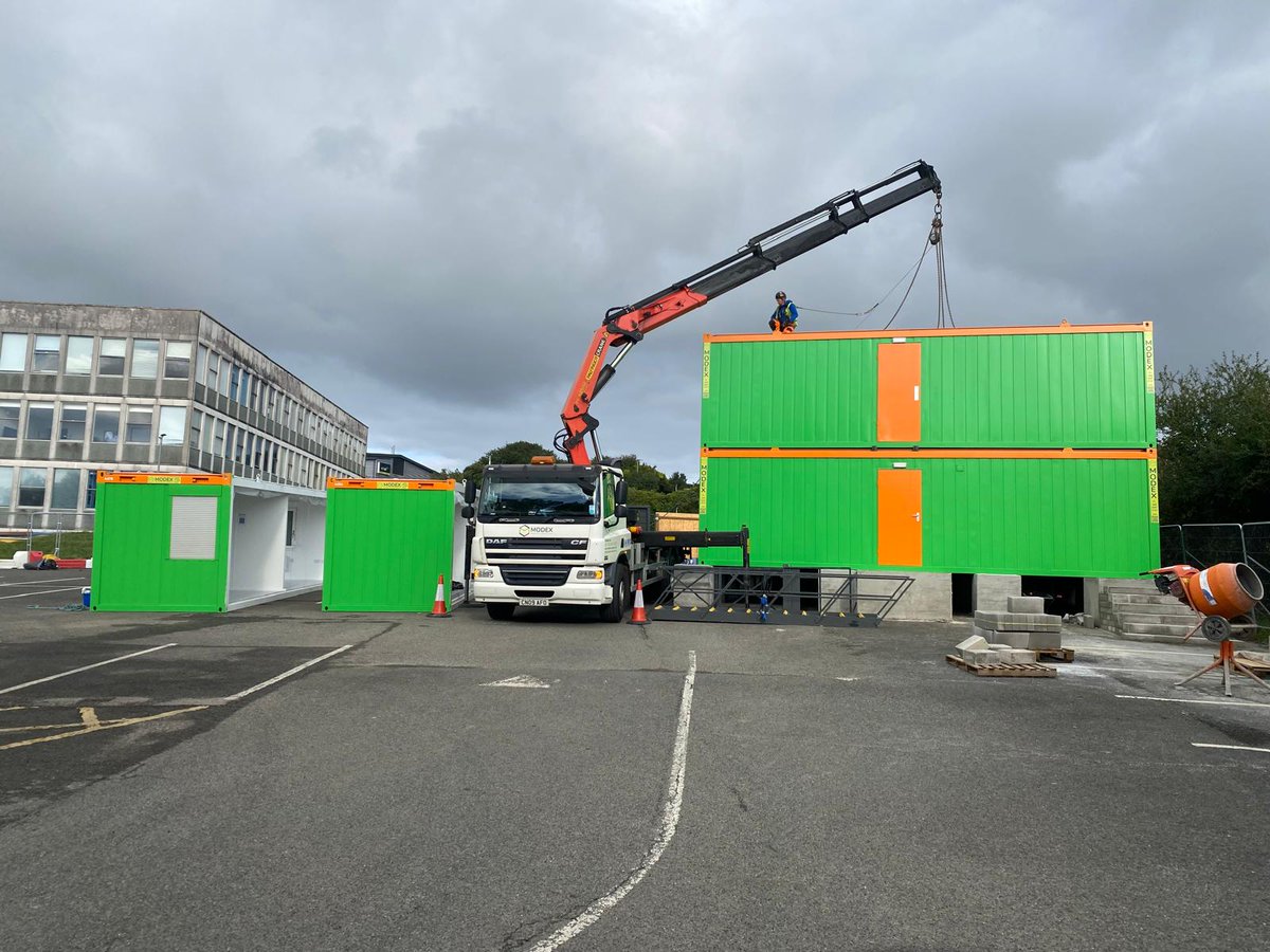 modex_spaces's tweet image. 14 bay Modular Building successfully delivered and installed in St Austell, Cornwall for a returning Client of ours.
#modularbuilding