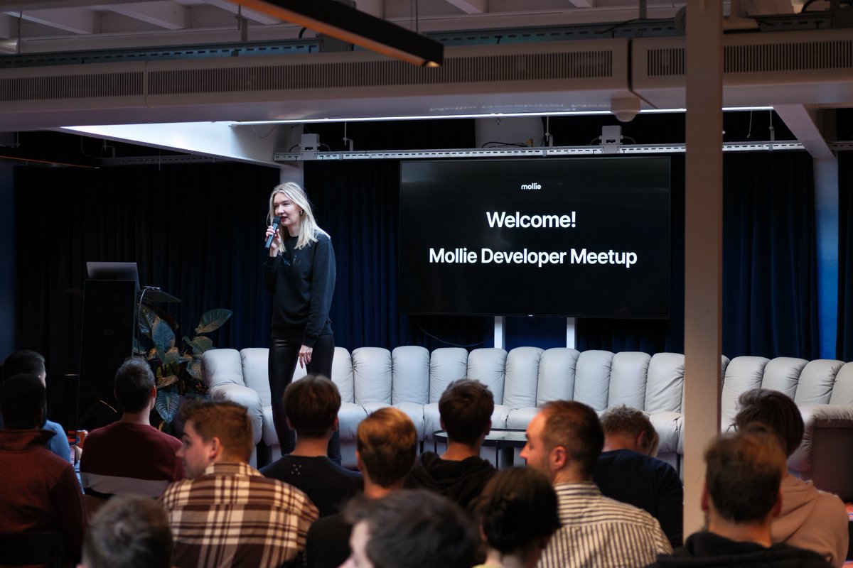 MolliePayments's tweet image. Thanks to everyone who joined us at the Mollie Developer Meetup last week! 🌟  

We had an incredible evening with inspiring talks, tasty food, and a wonderful community.  

Big congrats to the lucky devs who won their Mollie x PHP elephants 🐘 

See you at the next one! 👋🏼