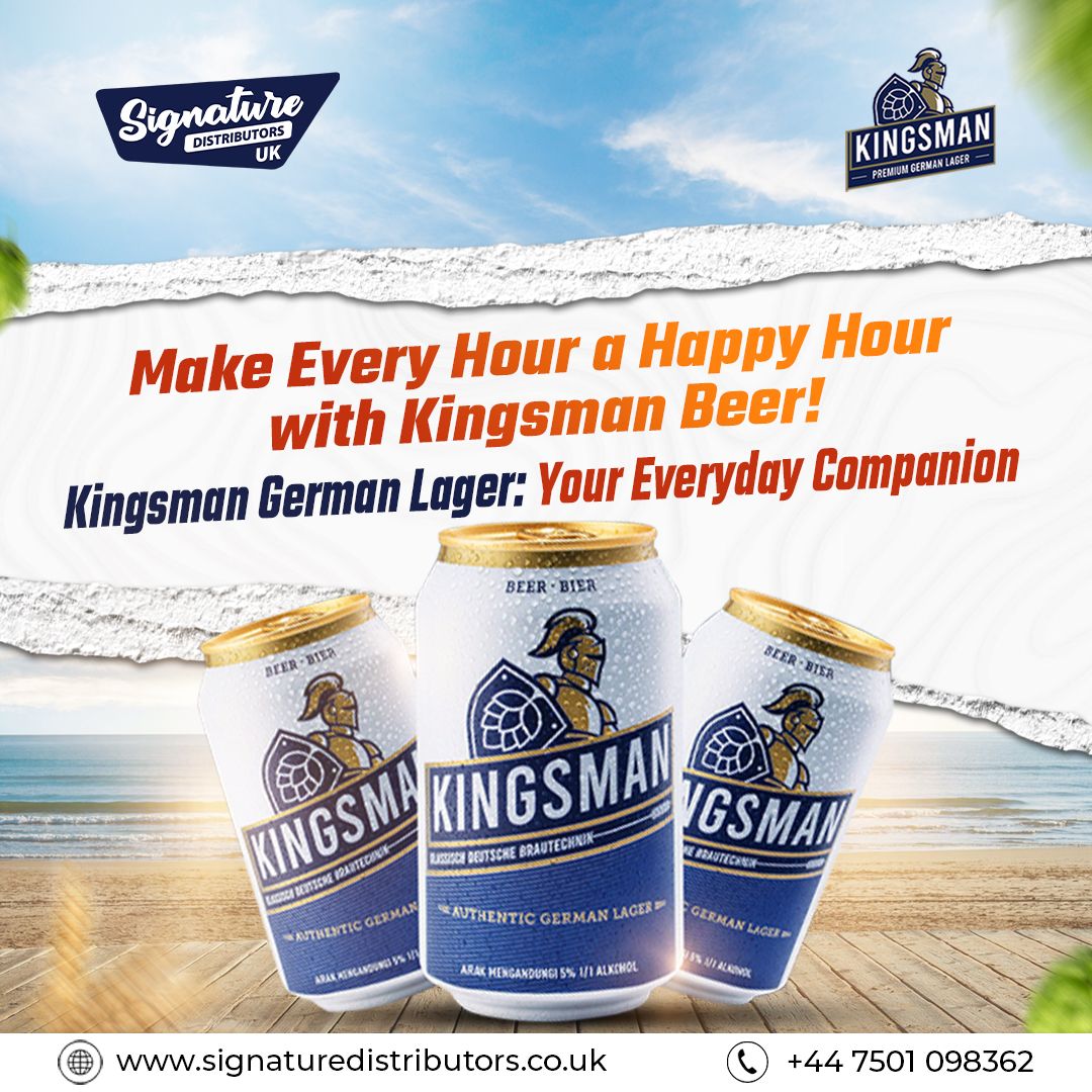 signaturedist's tweet photo. Make every moment count with Kingsman German Lager! π» Refreshing, smooth, and your perfect everyday companion. π Cheers to great times with Kingsman Beer! π
Call: +44 7501 098362
Visit:https://t.co/F9xeUxQB0t
#kingsmanbeer #germanlager #premiumbeer #SignatureDistributorsUK https://t.co/KgF3JSWJ1e