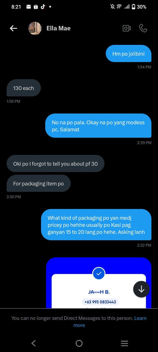 dmncscrs's tweet photo. SCAMMER

Blooms be aware of this user @biniellaa . She scammed me worth 250 pesos. Simple lang naman ng hinihingi ko tapos 'di mabigay. She blocked me on my main acc.  

09930833443
J.B https://t.co/C0jrJSzwXP