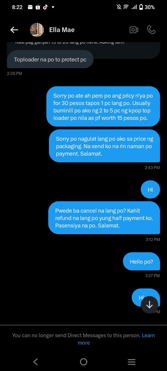 dmncscrs's tweet photo. SCAMMER

Blooms be aware of this user @biniellaa . She scammed me worth 250 pesos. Simple lang naman ng hinihingi ko tapos 'di mabigay. She blocked me on my main acc.  

09930833443
J.B https://t.co/C0jrJSzwXP