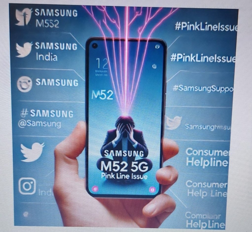 ApRamgharia's tweet image. "@SamsungIndia @SamsungSupport A pink line suddenly appeared on my #SamsungM52 5G screen. This seems to be a widespread issue—please provide a solution ASAP! @jagograhakjago @ConsumerHelpline #PinkLineIssue #SamsungSupport